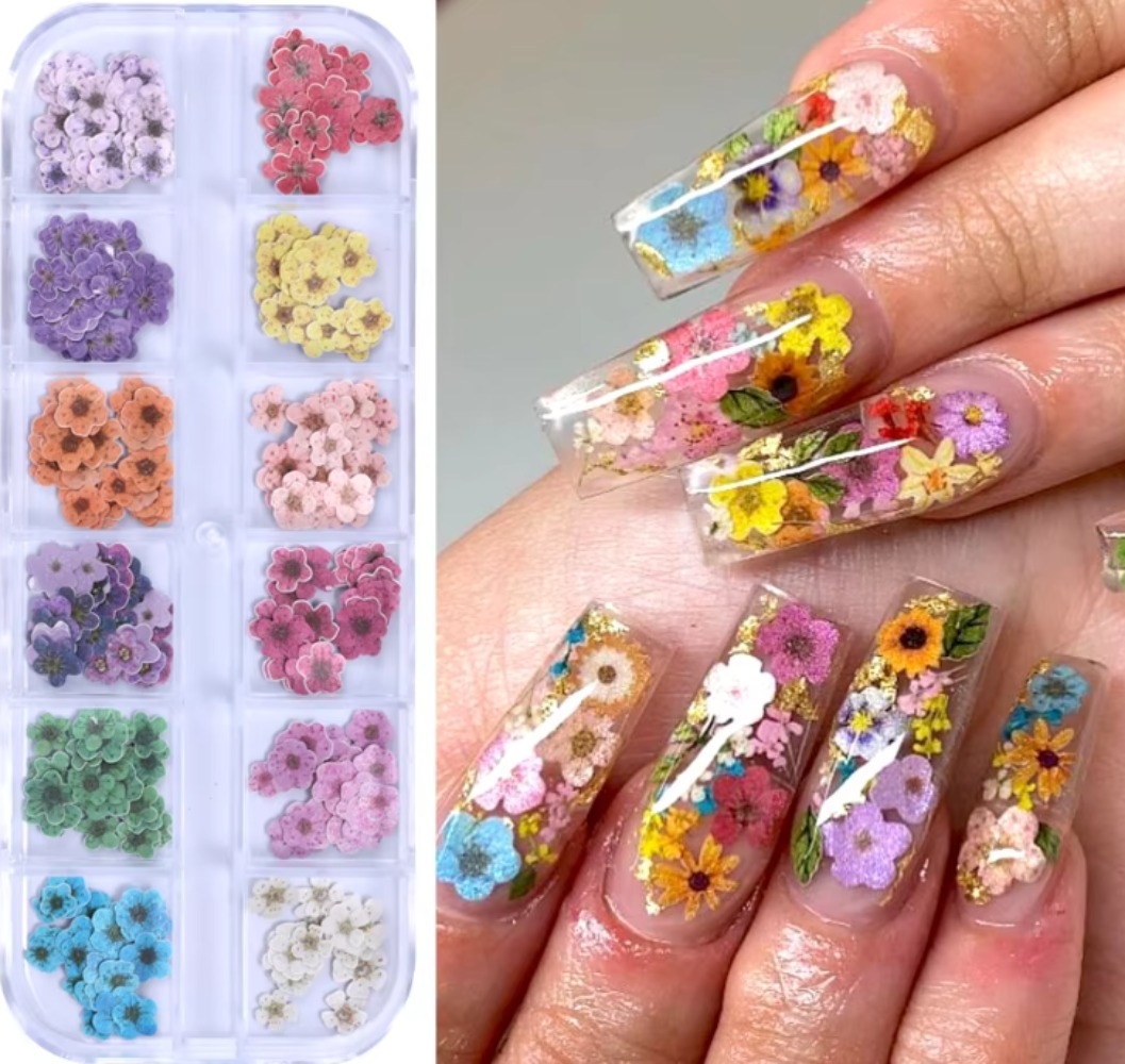Resin Art And Wood - 12 Grids 3D Colorful Flower Ultra-thin