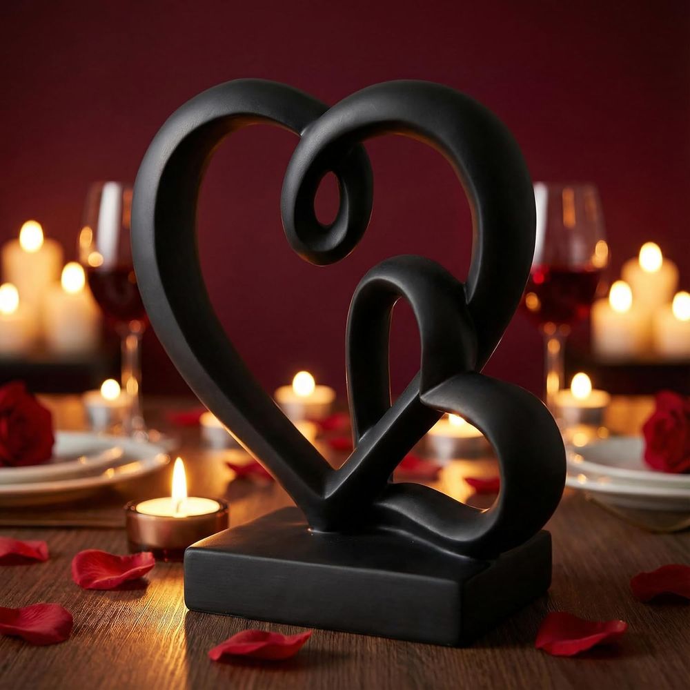 Resin Art And Wood - Wedding Anniversary Gifts - Two Hearts