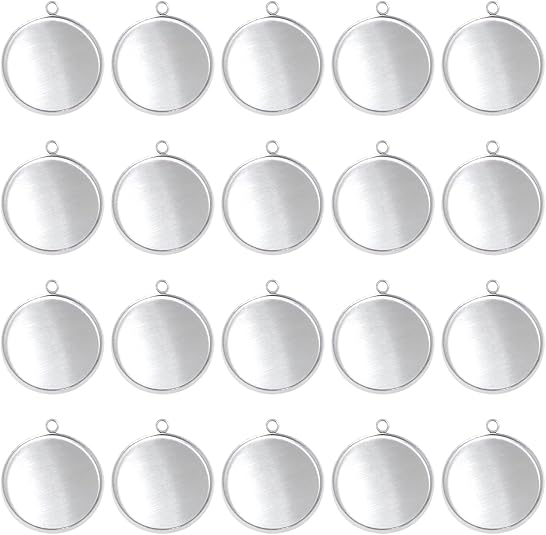 20 Pieces Stainless Steel Roun - Resin Art Earrings ulasan dan harga