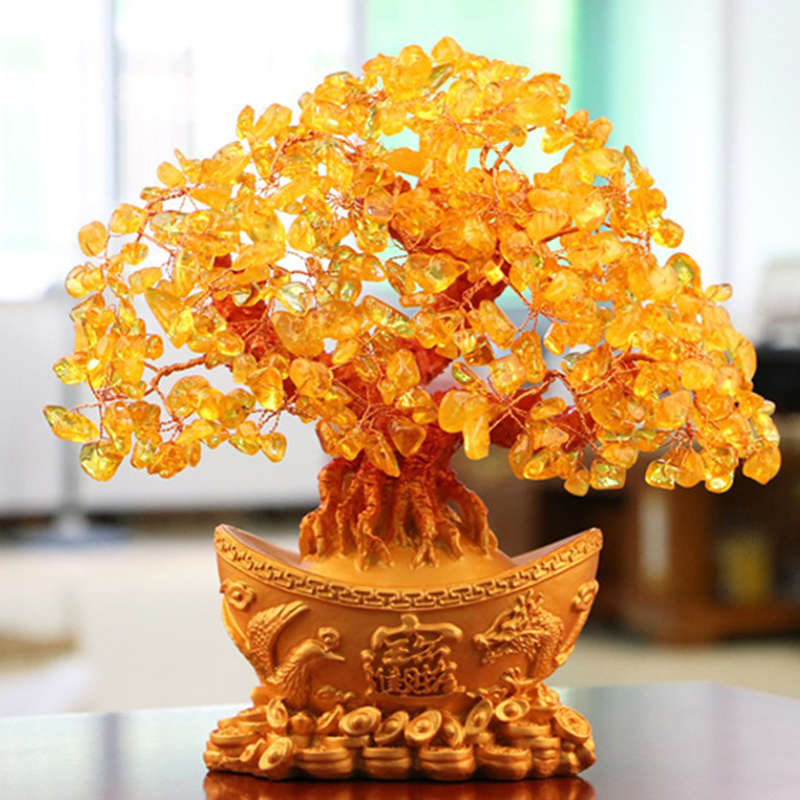 Lucky Money Tree Chinese Gold  - Resin Art Table Top ulasan dan harga