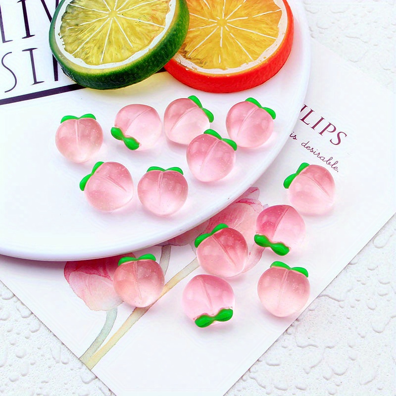 10Pcs New Transparent Peach Fl - Resin Art Earrings ulasan dan harga