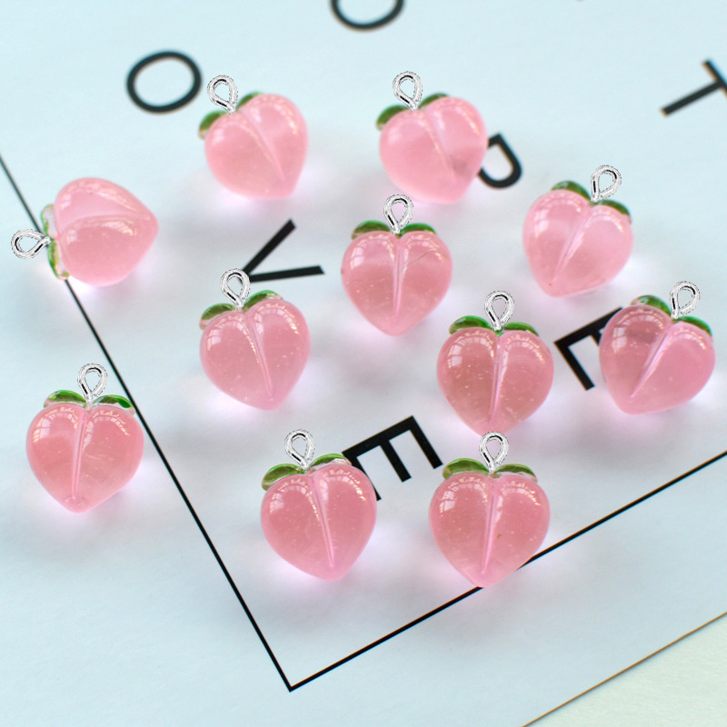 10Pcs New Transparent Peach Fl - Resin Art Earrings ulasan dan harga