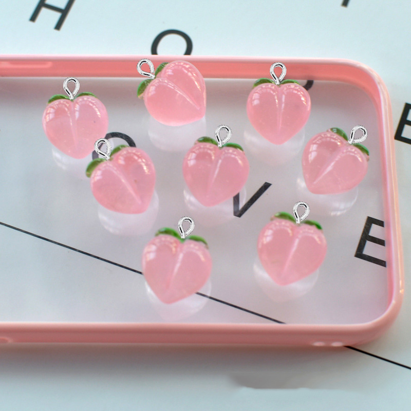 10Pcs New Transparent Peach Fl - Resin Art Earrings ulasan dan harga