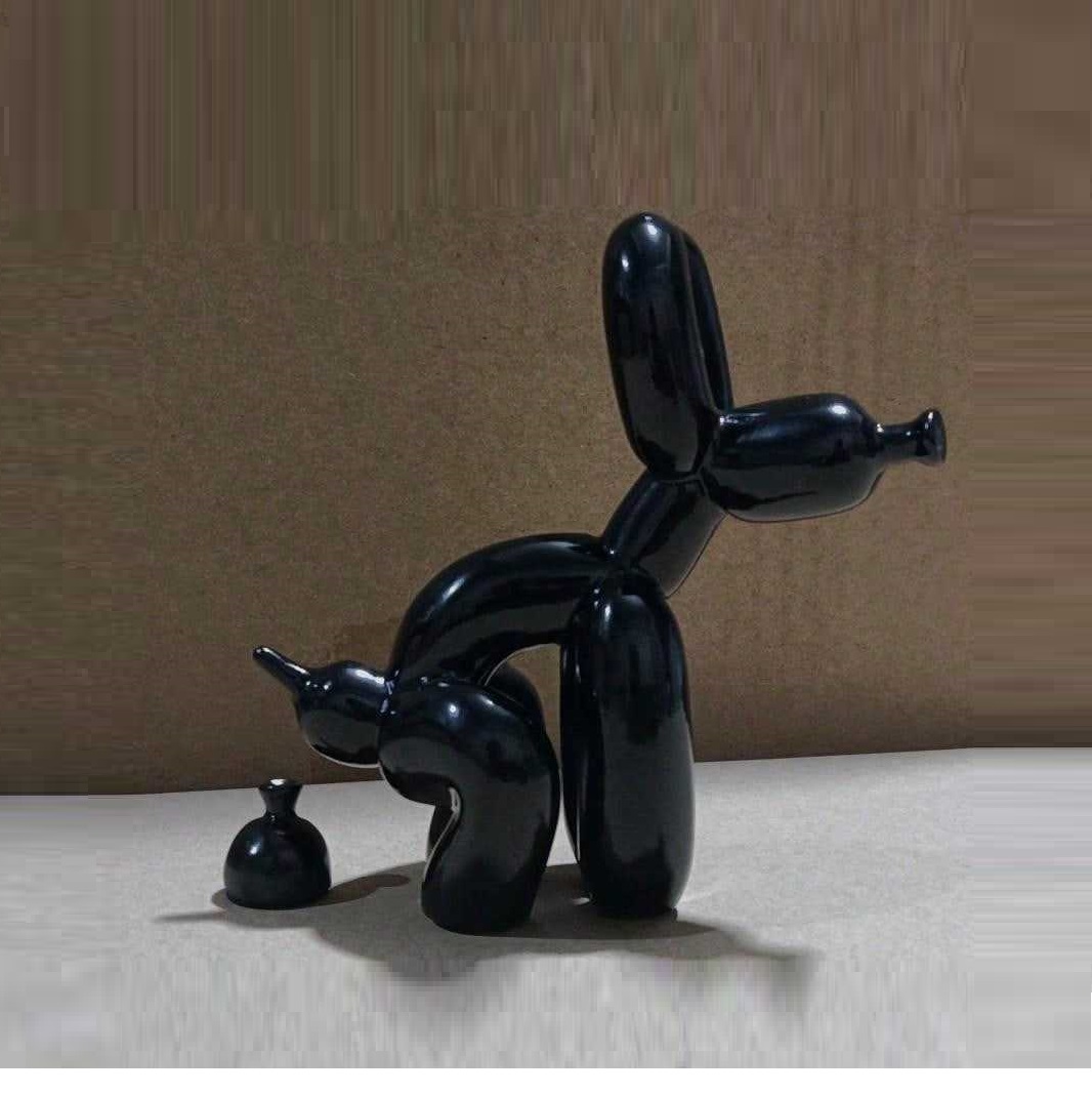 Modern Art Squat Balloon Dog A - Resin Art And Wood ulasan dan harga