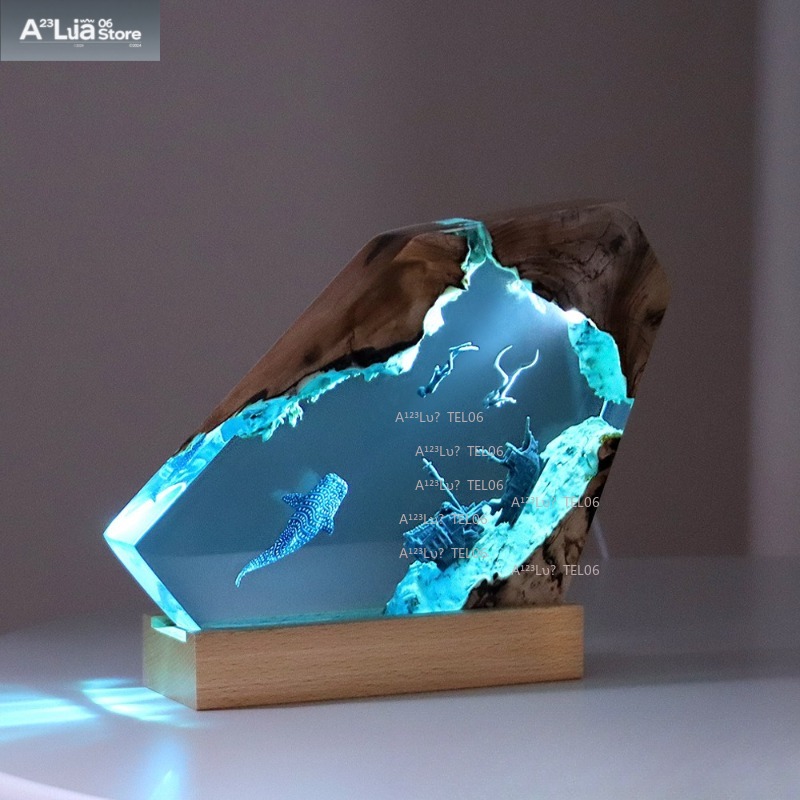 Wood Resin Night Light Ocean A - Resin Art And Wood ulasan dan harga