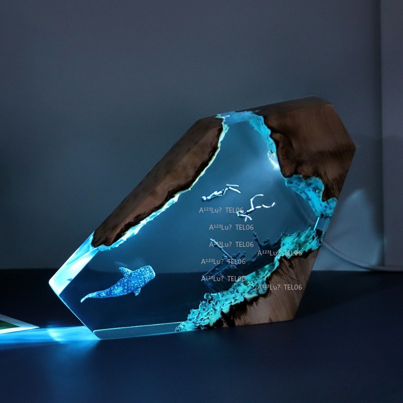 Wood Resin Night Light Ocean A - Resin Art And Wood ulasan dan harga