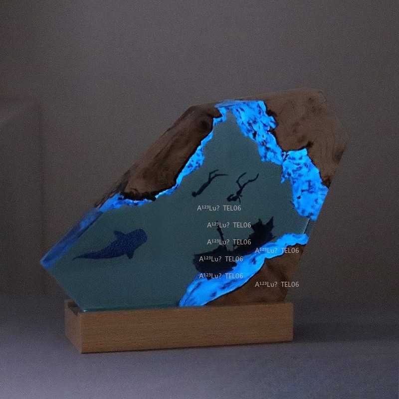 Wood Resin Night Light Ocean A - Resin Art And Wood ulasan dan harga