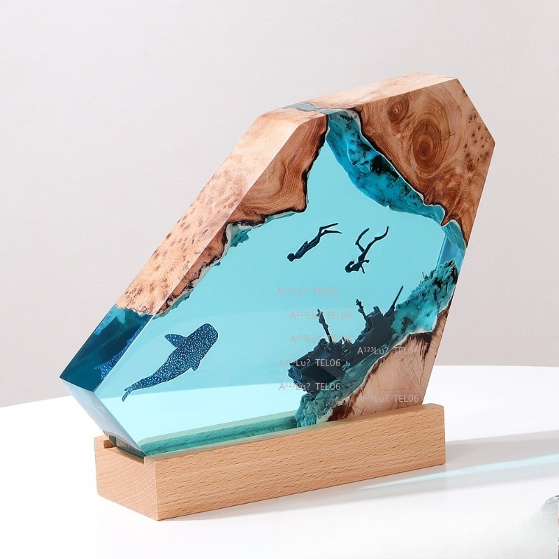 Wood Resin Night Light Ocean A - Resin Art And Wood ulasan dan harga