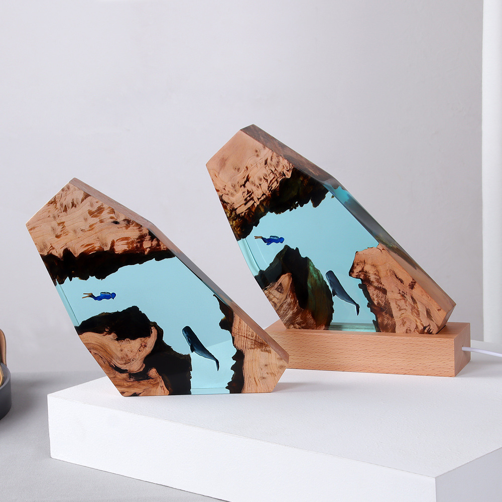 New Underwater Cave Whale Dive - Resin Art And Wood ulasan dan harga