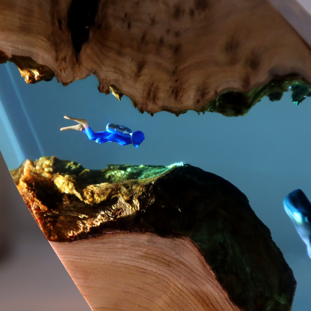 New Underwater Cave Whale Dive - Resin Art And Wood ulasan dan harga