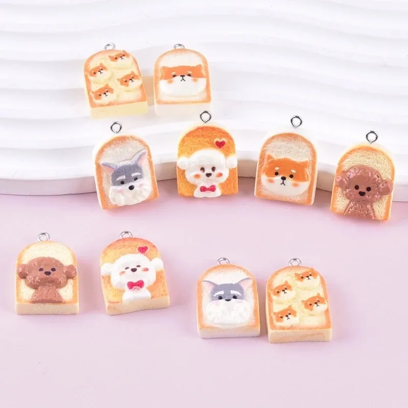 10Pcs Cute Toast Dog Resin Pen - Resin Art Earrings ulasan dan harga