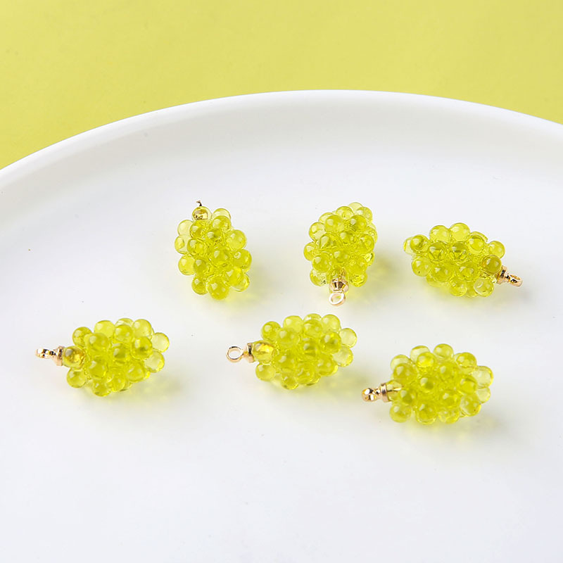 6pcs Cute Little Grapes Resin  - Resin Art Earrings ulasan dan harga