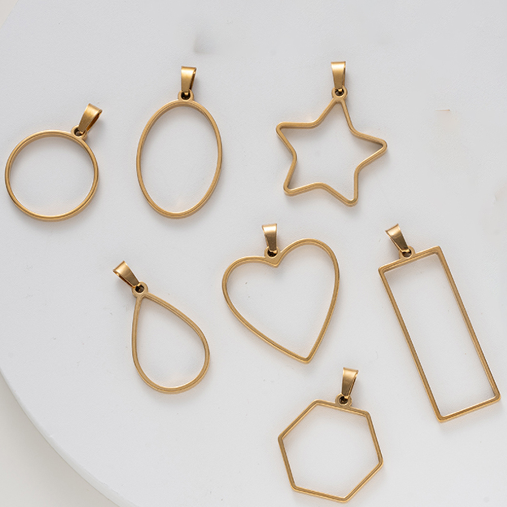 5pcs Stainless Steel Open Back - Resin Art Earrings ulasan dan harga