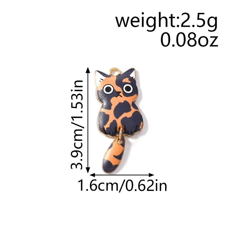 10Pcs 16×39mm Cute Cartoon Cat - Resin Art Earrings ulasan dan harga