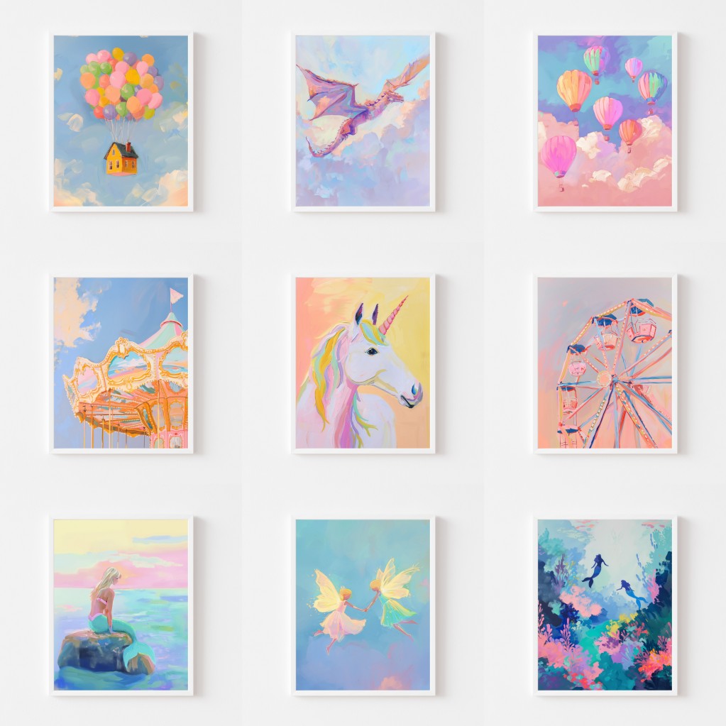 Magical Pastel Wall Art Poster - Resin Art World ulasan dan harga