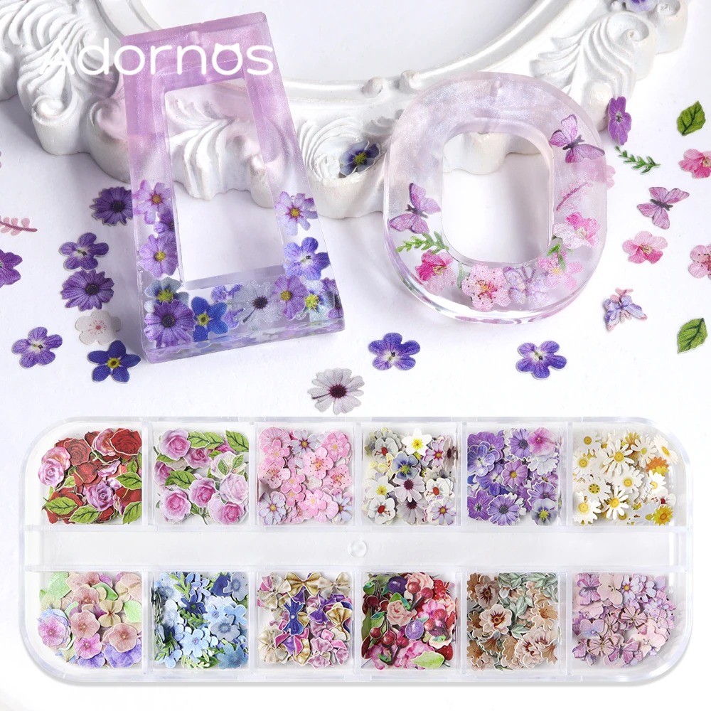 12 Grids 3D Colorful Flower Ul - Resin Art And Wood ulasan dan harga