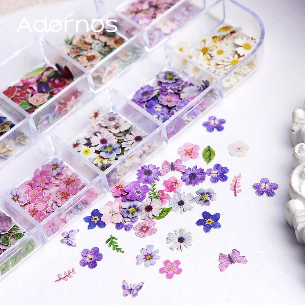 12 Grids 3D Colorful Flower Ul - Resin Art And Wood ulasan dan harga