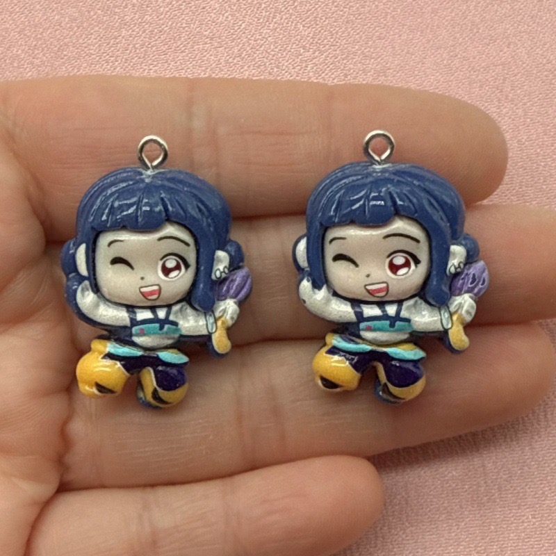 10pcs resin cartoon pendant, D - Resin Art Earrings ulasan dan harga