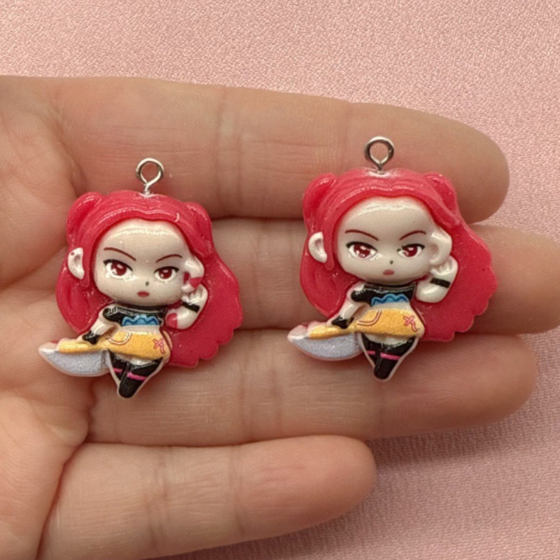 10pcs resin cartoon pendant, D - Resin Art Earrings ulasan dan harga