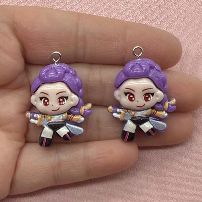 10pcs resin cartoon pendant, D - Resin Art Earrings ulasan dan harga