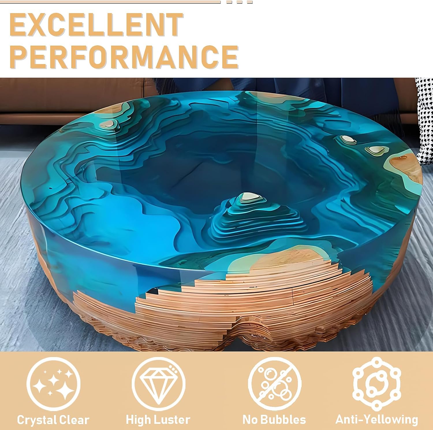 17.6oz/33.8oz AB Resin Epoxy G - Resin Art Table Top ulasan dan harga