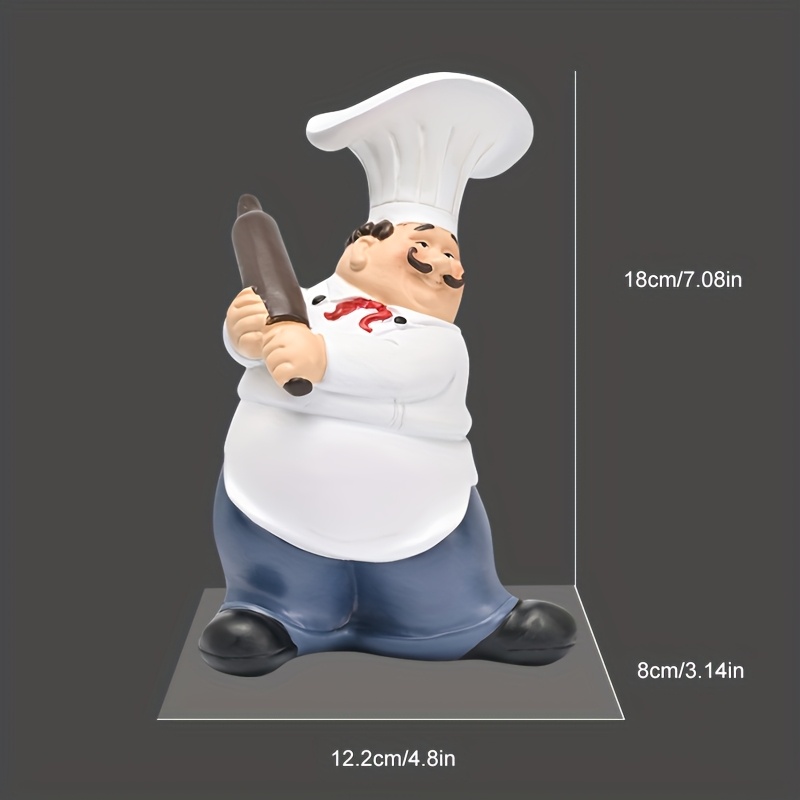 Mustache Chef-Chef Resin Statu - Resin Art Kitchen ulasan dan harga