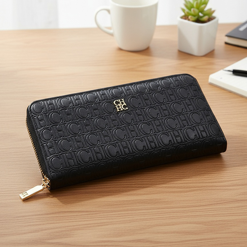 CH Elegant Embossed Zipper Wal - Resin Art Logo ulasan dan harga