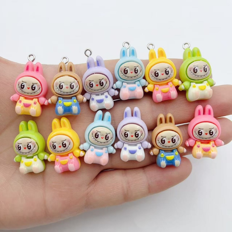 10Pcs Kawaii Rabbit Strawberry - Resin Art Earrings ulasan dan harga