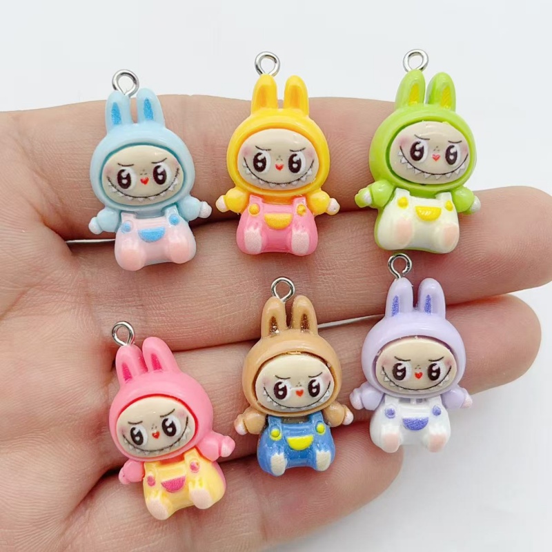 10Pcs Kawaii Rabbit Strawberry - Resin Art Earrings ulasan dan harga