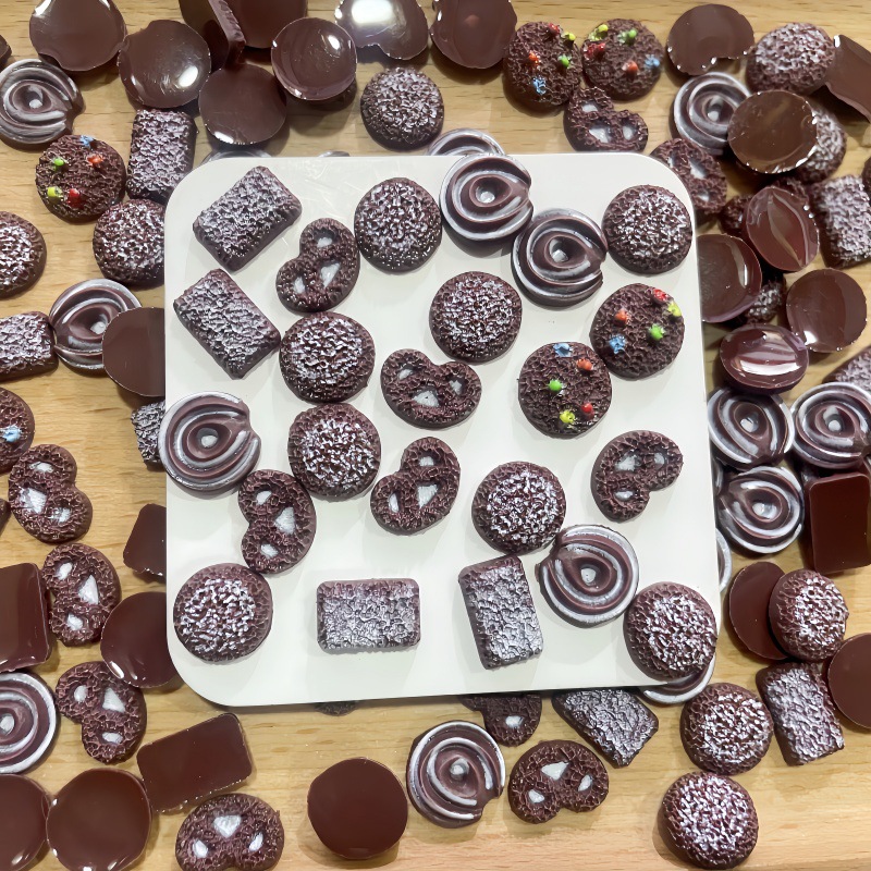 50Pcs Tiny Faux Chocolate Cook - Resin Art Equipment ulasan dan harga