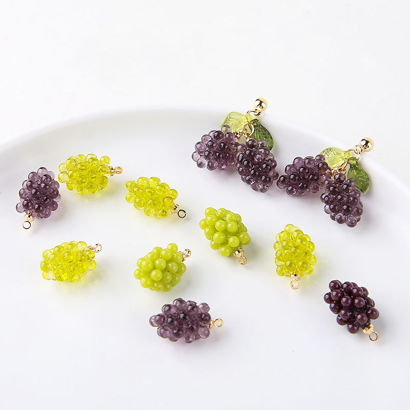 6pcs Cute Little Grapes Resin  - Resin Art Earrings ulasan dan harga