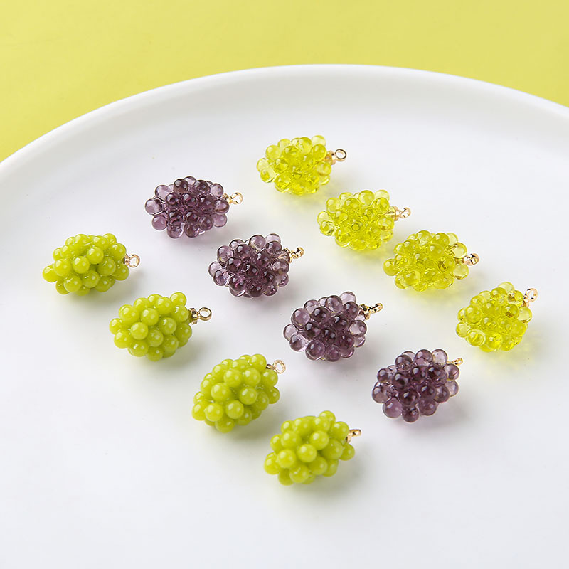 6pcs Cute Little Grapes Resin  - Resin Art Earrings ulasan dan harga
