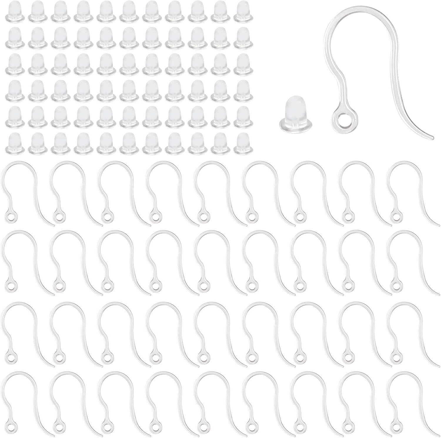 40pcs Clear Plastic Earring Ho - Resin Art Earrings ulasan dan harga