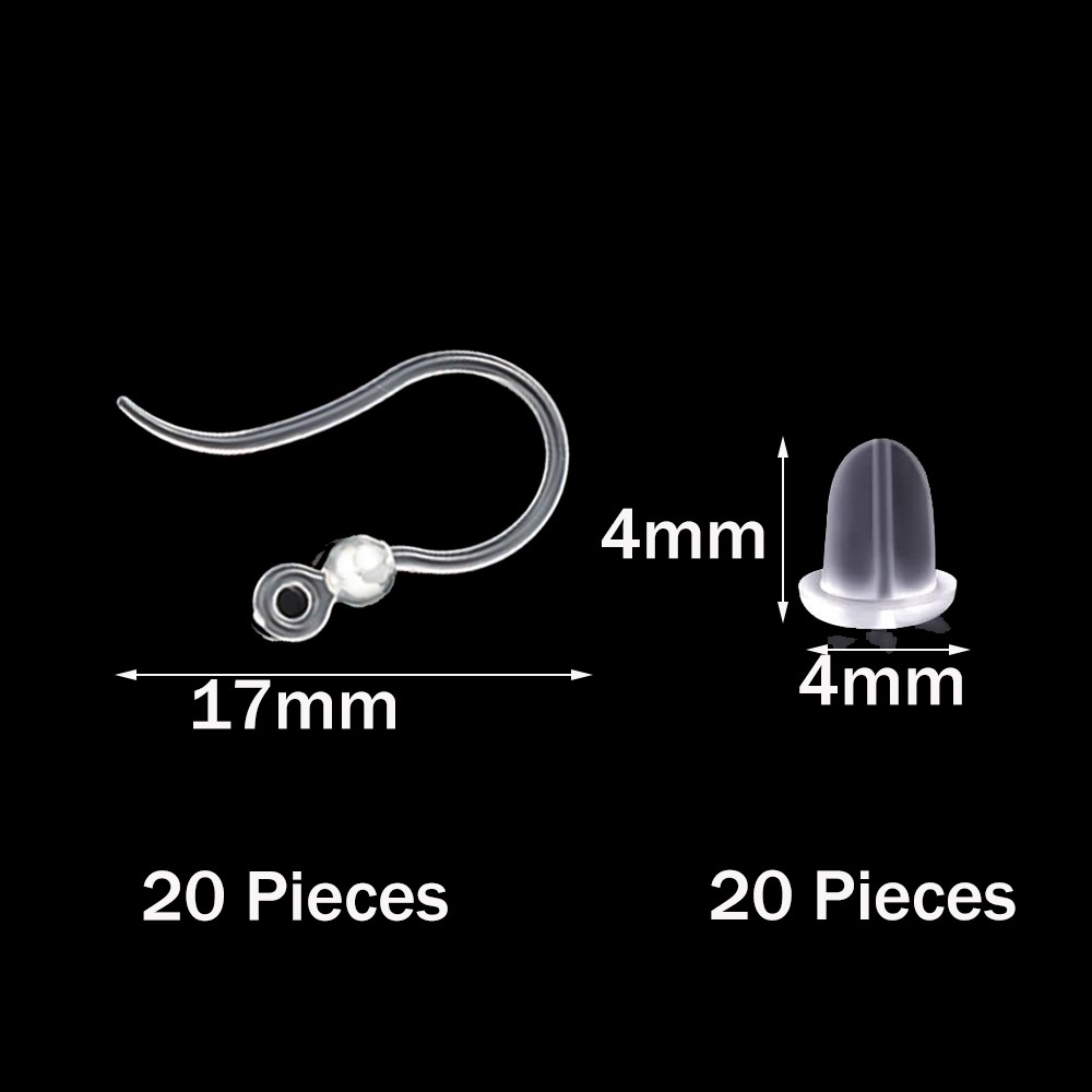 40pcs Clear Plastic Earring Ho - Resin Art Earrings ulasan dan harga
