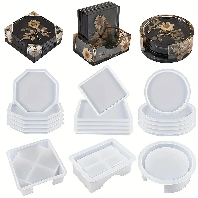 Coaster Resin Molds Set Includ - Resin Art Pen ulasan dan harga