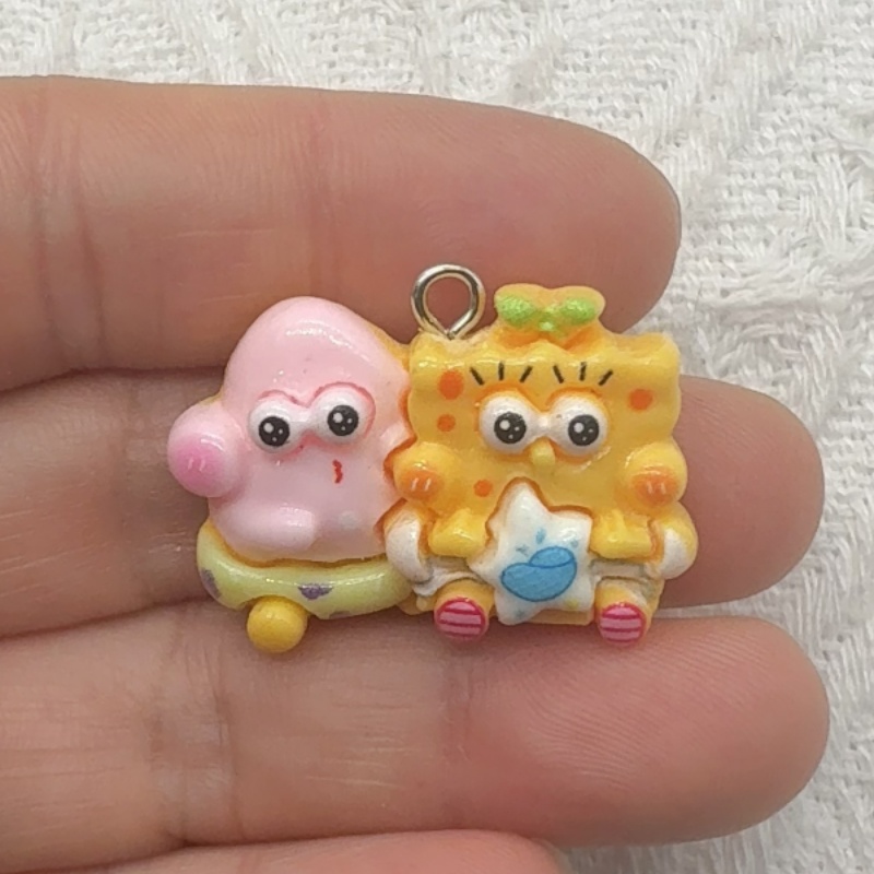 10pcs cartoon resin pendant, D - Resin Art Earrings ulasan dan harga