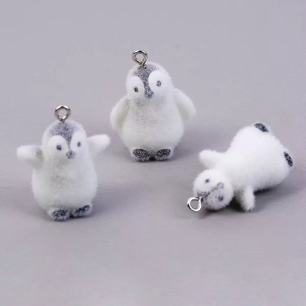 5pcs Flocking Small Penguin Re - Resin Art Earrings ulasan dan harga