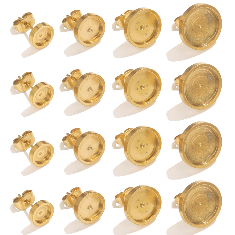 10pcs Stainless Steel Gold Ear - Resin Art Earrings ulasan dan harga