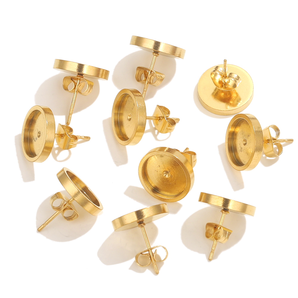 10pcs Stainless Steel Gold Ear - Resin Art Earrings ulasan dan harga
