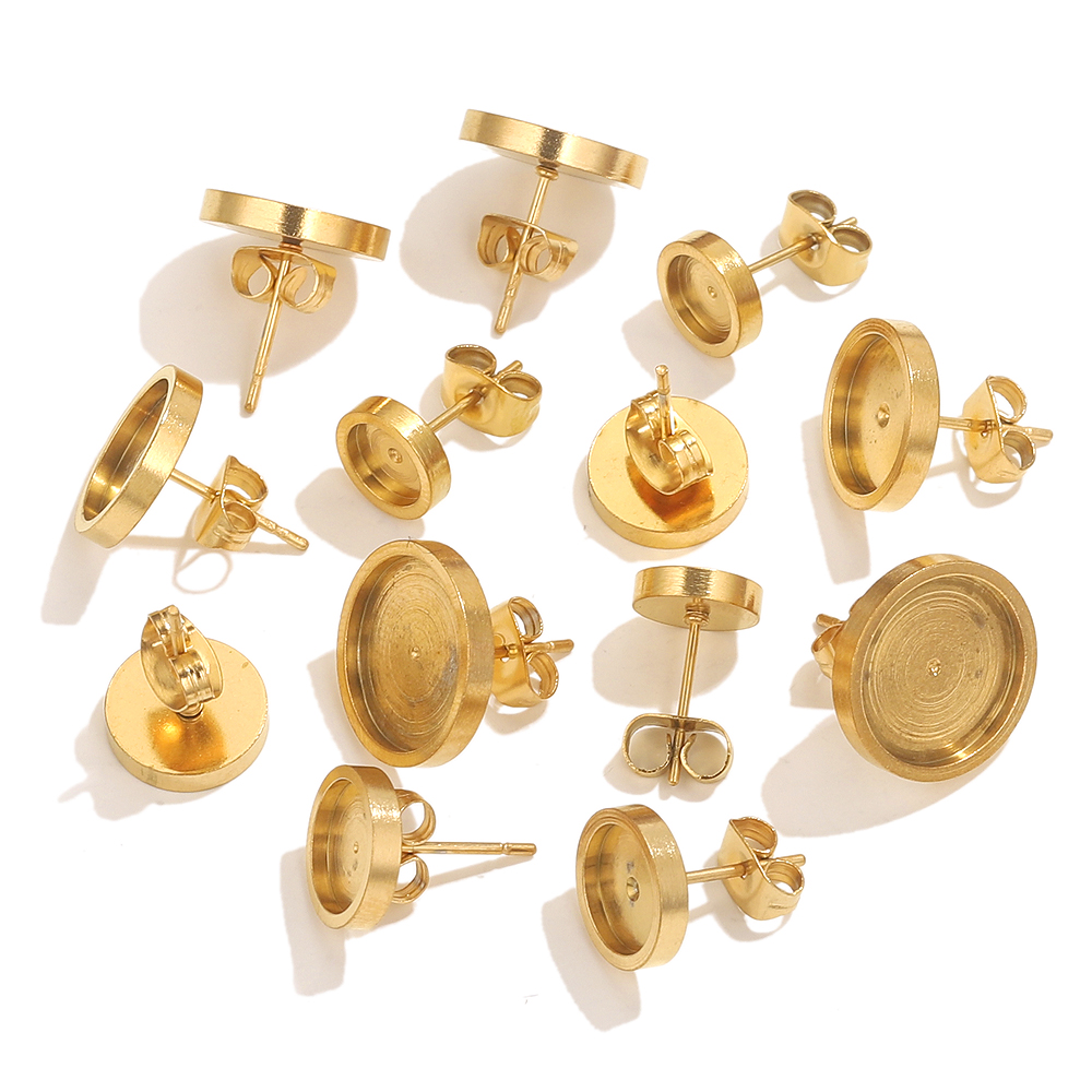 10pcs Stainless Steel Gold Ear - Resin Art Earrings ulasan dan harga